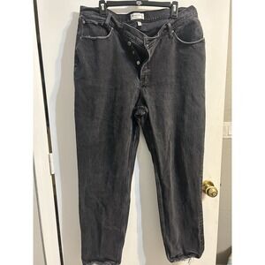 Abercrombie & Fitch The Dad High Rise Black Denim Women's Size 33